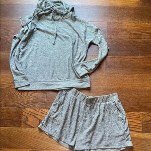 Maurices Gray Hoodie and Shorts Set